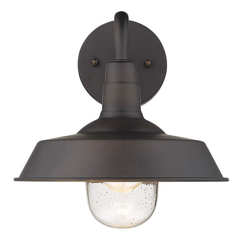 Image 4 Burry 1-Light Oil-Rubbed Bronze Wall Light with Seeded Glass more views