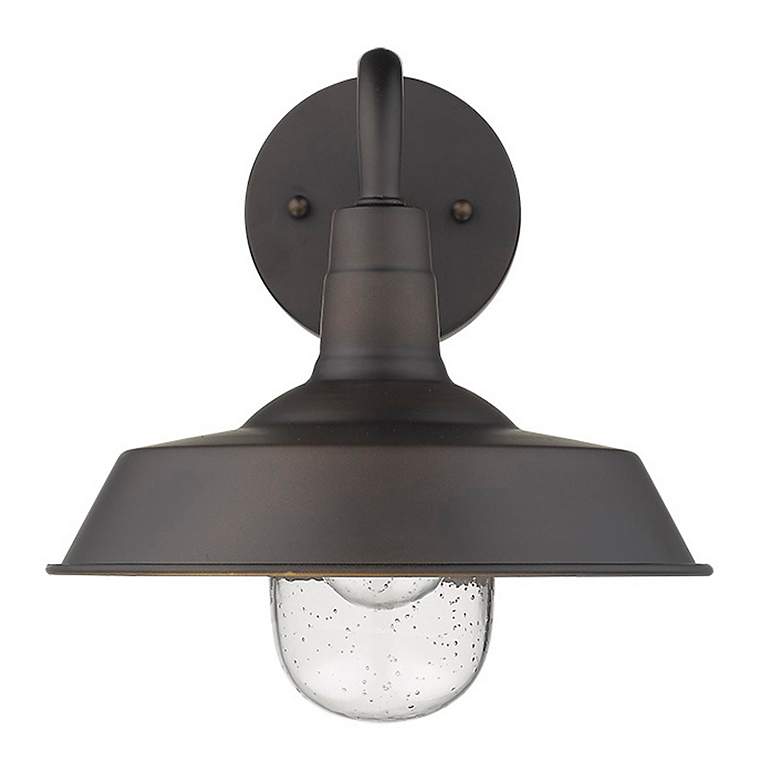 Image 5 Burry 1-Light Oil-Rubbed Bronze Wall Light with Seeded Glass more views