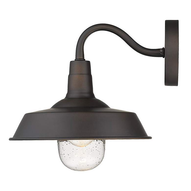 Image 6 Burry 1-Light Oil-Rubbed Bronze Wall Light with Seeded Glass more views