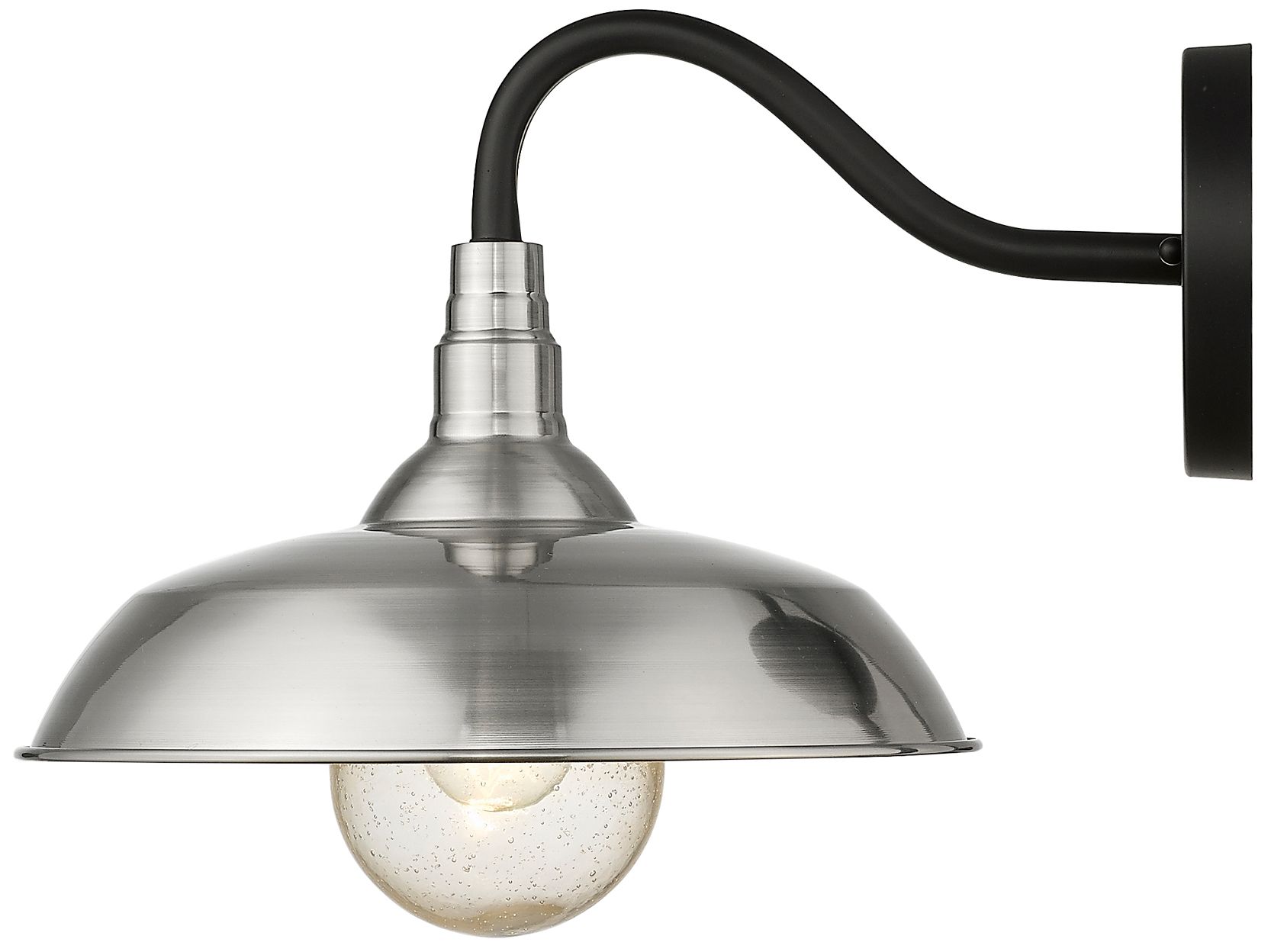 Image 3 Burry 1-Light Satin Nickel Wall Light with Seeded Glass more views