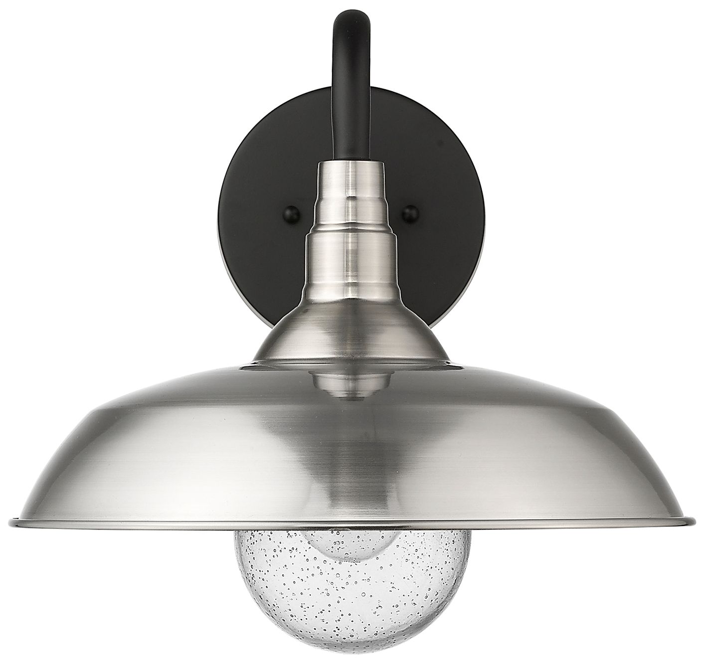 Image 4 Burry 1-Light Satin Nickel Wall Light with Seeded Glass more views