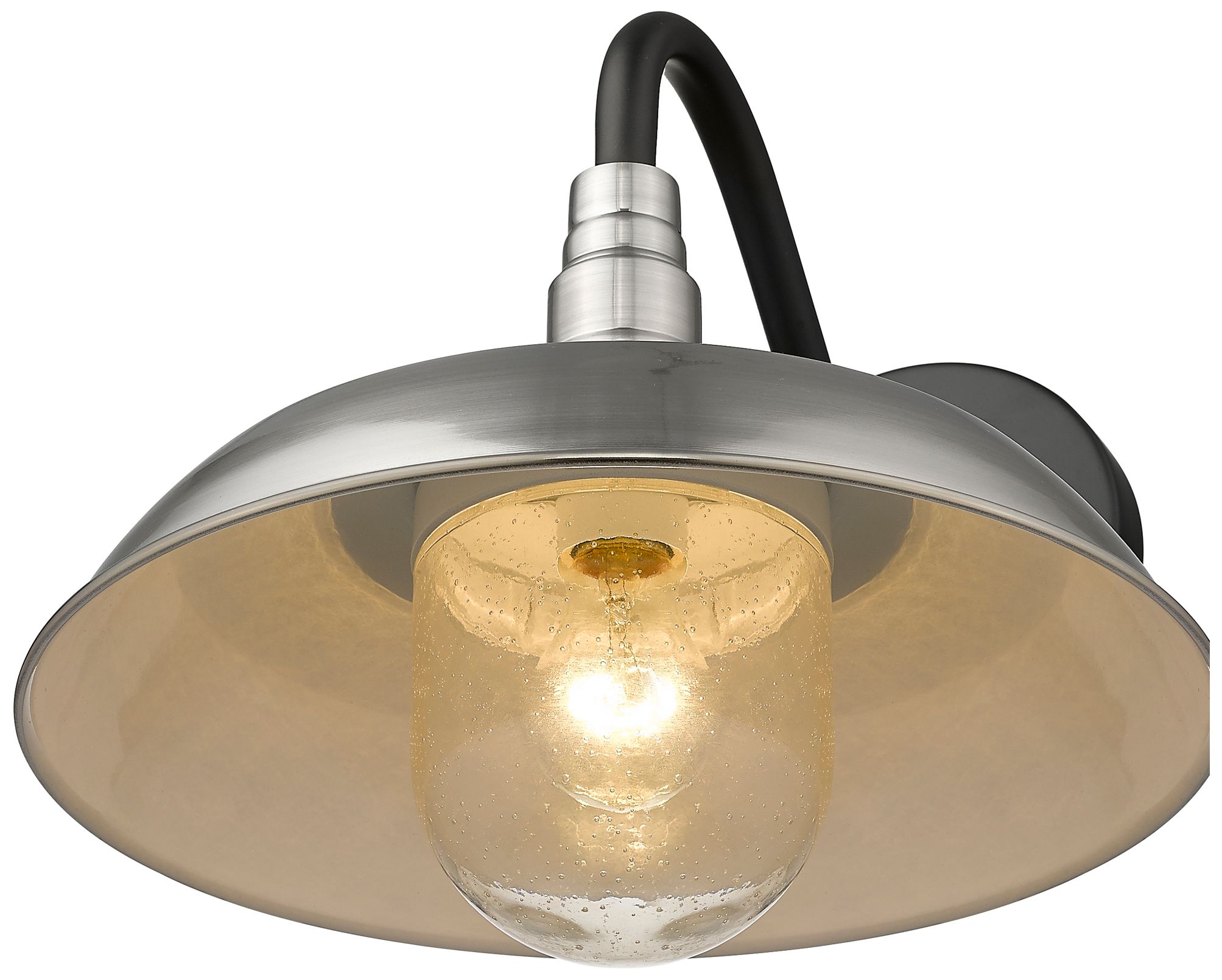 Image 6 Burry 1-Light Satin Nickel Wall Light with Seeded Glass more views