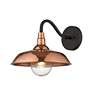 2_Burry 13 1/2" High Matte Black and Copper Outdoor Wall Light more views