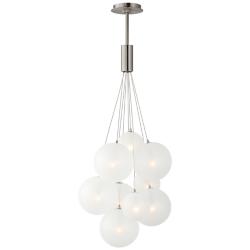 Burst 19 3/4" Wide Satin Nickel 9-Light LED Pendant