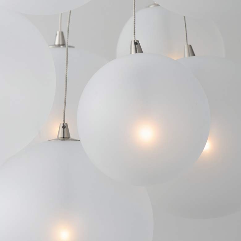 Image 6 Burst 19 3/4" Wide Satin Nickel 9-Light LED Pendant more views