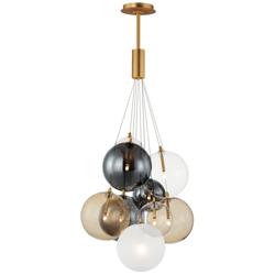 Burst 19 3/4"W Gold w/ Mixed Glass LED Multi-Light Pendant