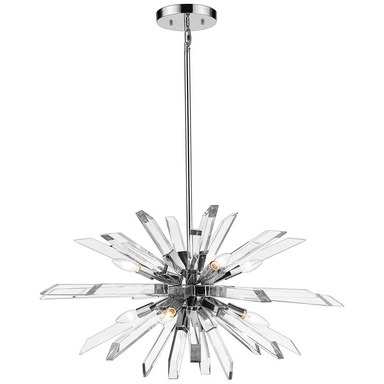 Image 1 Burst by Z-Lite Chrome 8 Light Chandelier