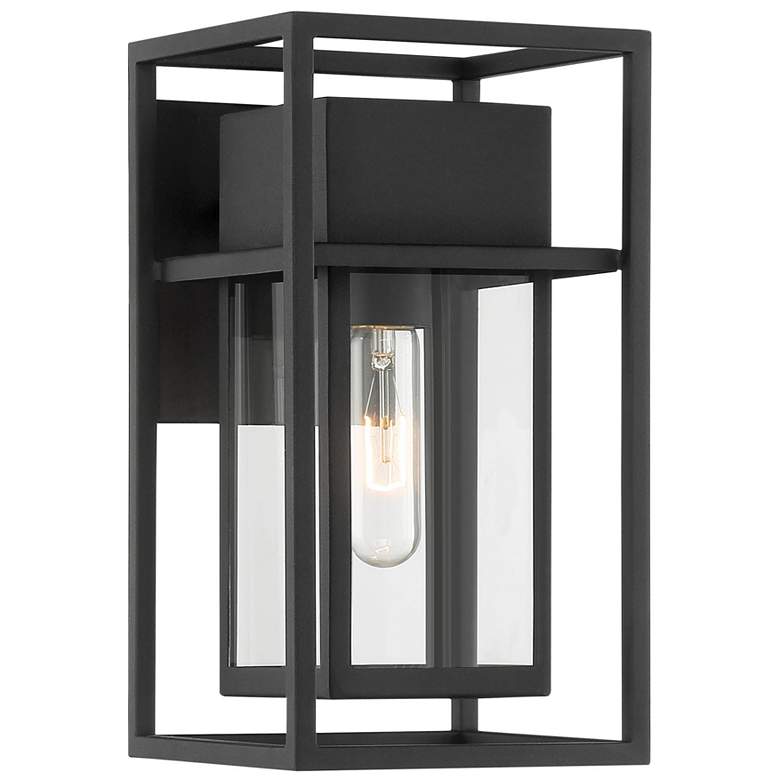 Image 1 Burton 12 inch High 1-Light Black Outdoor Wall Light