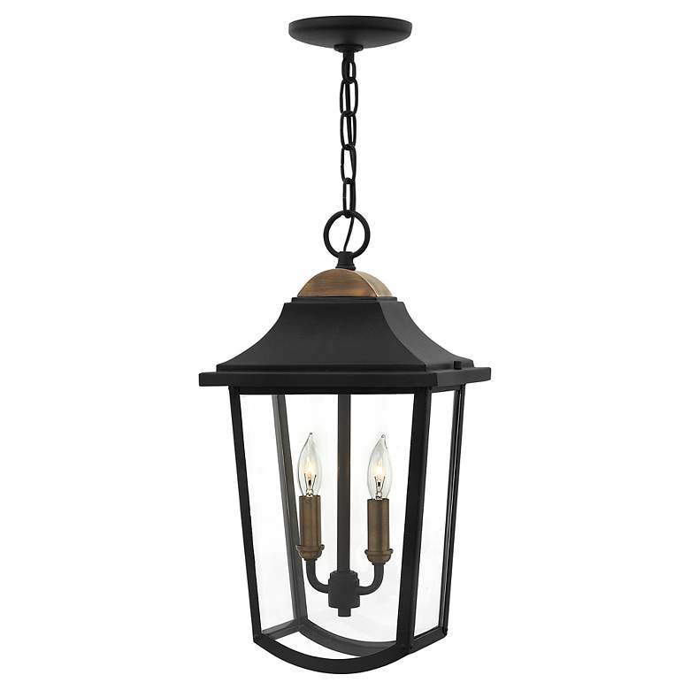 Image 2 Burton 18 1/4" High Black 2-Light Outdoor Hanging Lantern more views