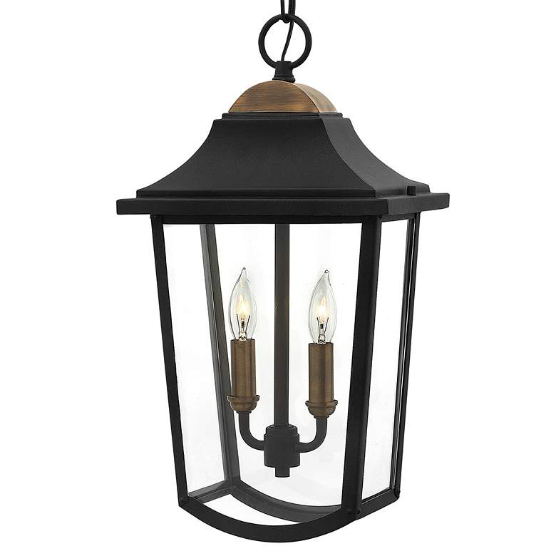 Image 3 Burton 18 1/4" High Black 2-Light Outdoor Hanging Lantern more views