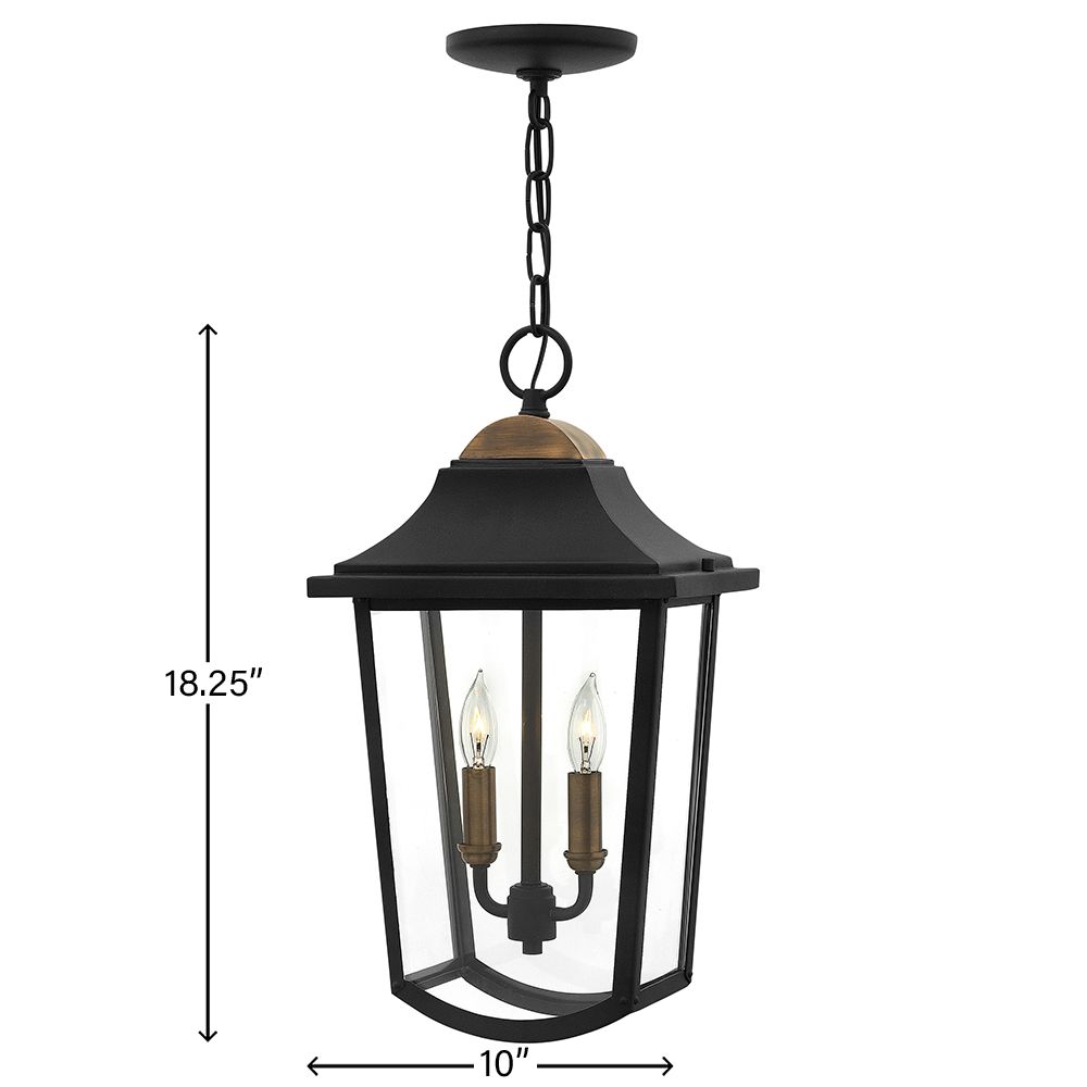 Burton 18 1/4" High Black 2-Light Outdoor Hanging Lantern