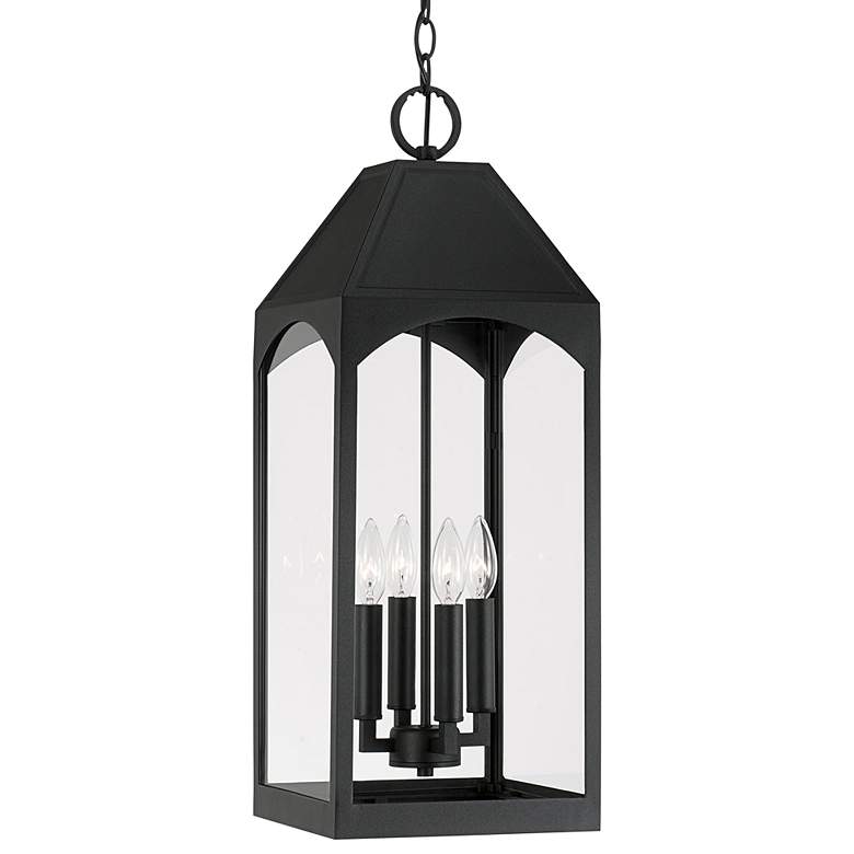 Image 1 Burton 26 1/2 inch High Black 4-Light Outdoor Hanging Light