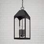 Burton 26 1/2" High Black 4-Light Outdoor Hanging Light