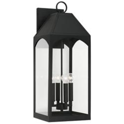 Burton 26 1/4" High Black 4-Light Outdoor Wall Light