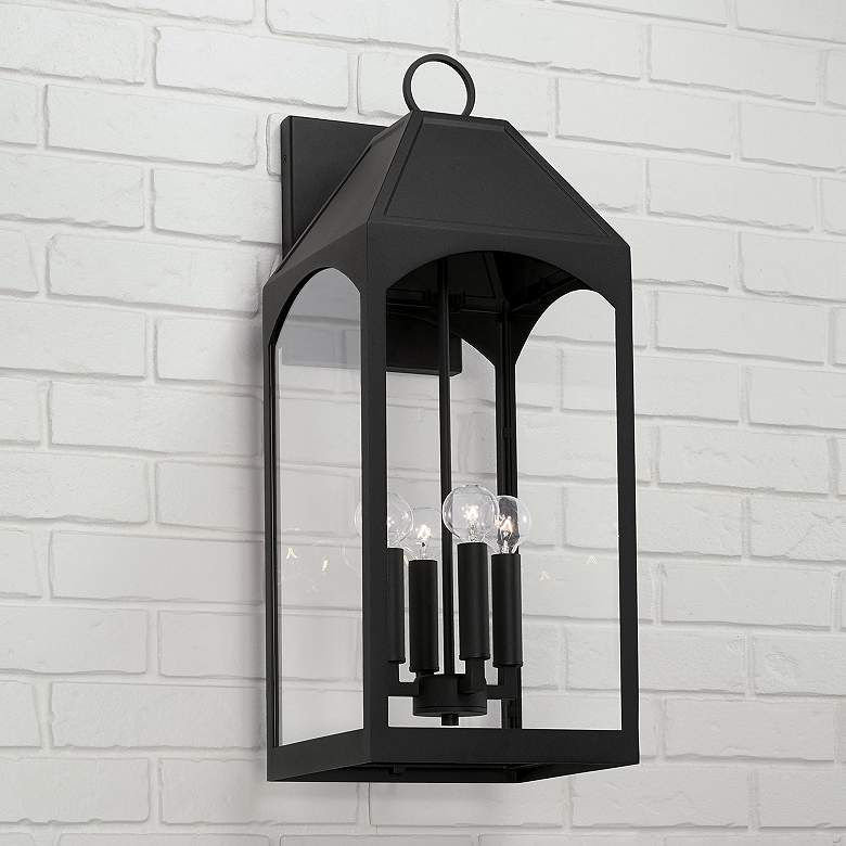 Image 7 Burton 26 1/4" High Black 4-Light Outdoor Wall Light more views