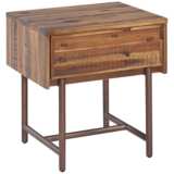 Bushwick 19 3/4&quot;W Natural Brown 1-Drawer Wooden Nightstand
