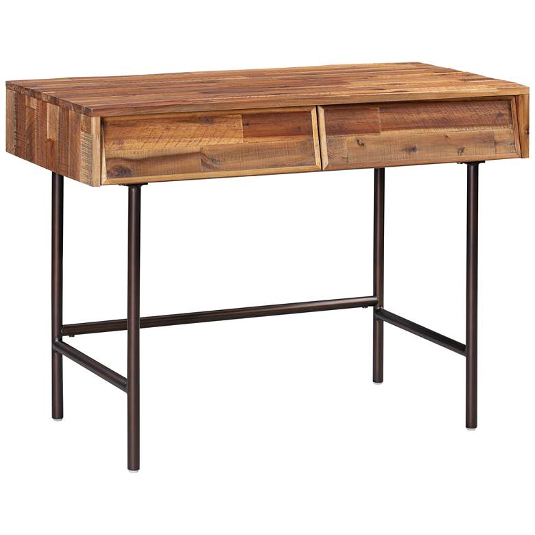Image 1 Bushwick 48 inch Wide Rustic Acacia Wooden 2-Drawer Writing Desk