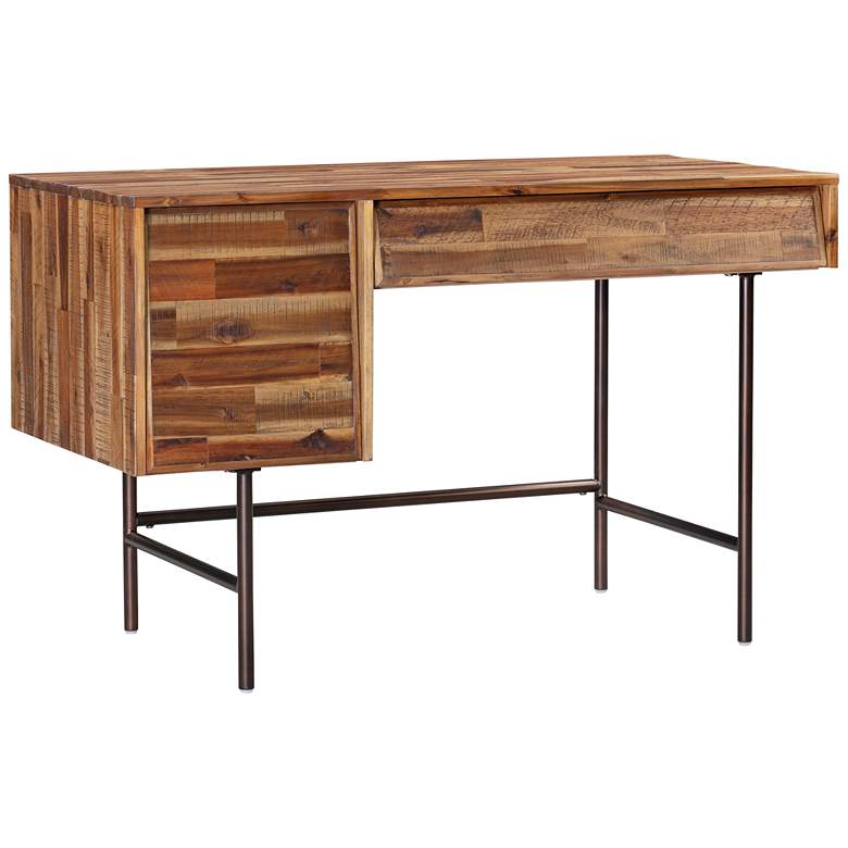 Image 1 Bushwick 50 1/2 inch Wide Rustic Acacia Wooden 2-Drawer Executive Desk