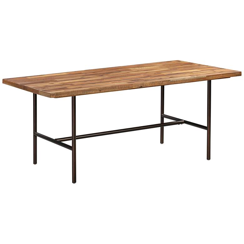 Image 1 Bushwick 70 inch Wide Rustic Acacia Wooden Dining Table