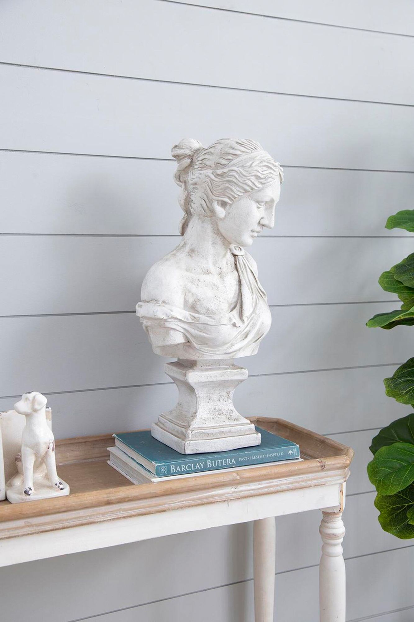 Bust of Women 22" High Antique White Statue