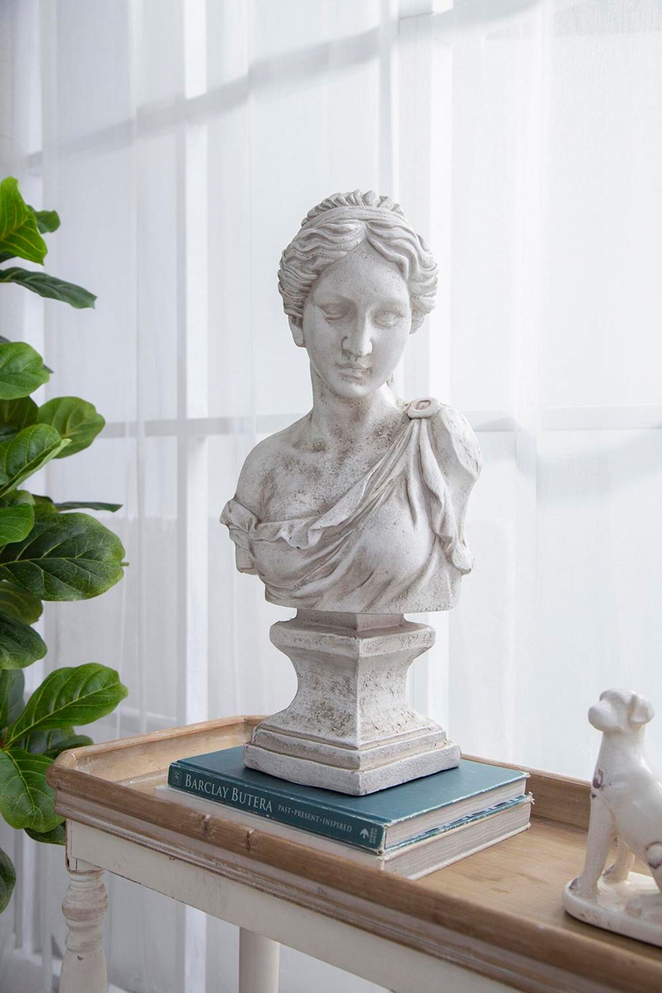 Bust of Women 22" High Antique White Statue