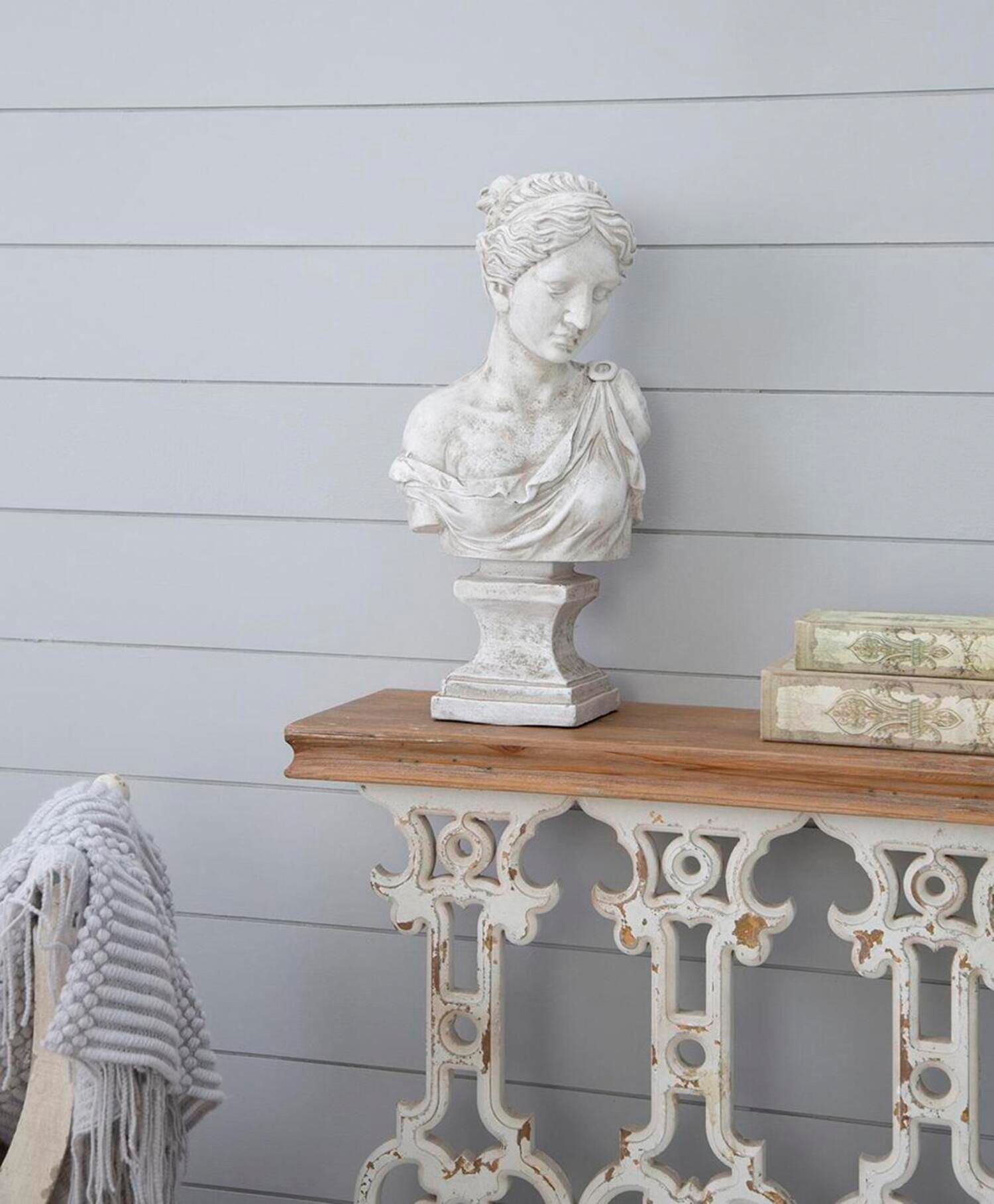 Bust of Women 22" High Antique White Statue