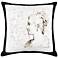 Bust Right Black Canvas and Microsuede 18" Square Pillow