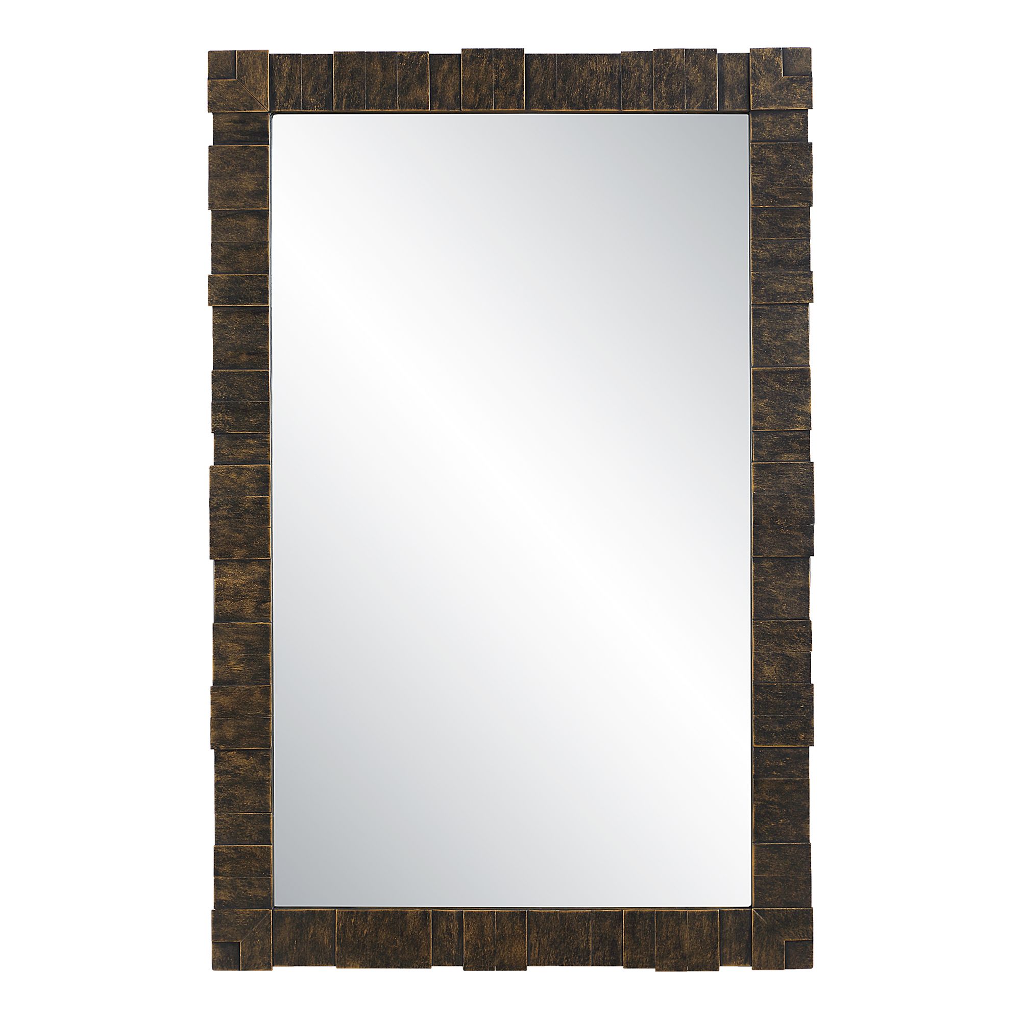 Bustelo Dark Bronze 30" x 45" Geometric Wall Mirror