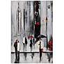 Bustling City I 34" Wide Hand-Painted Wall Art