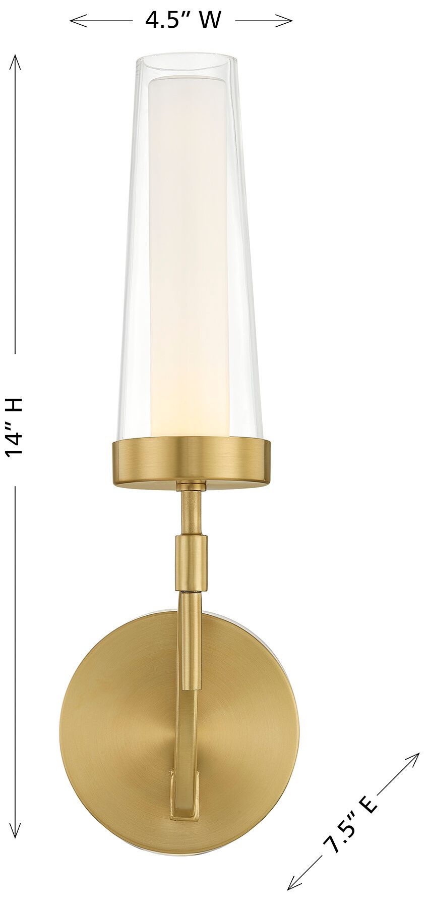 Butler 1-Light Wall Sconce in Warm Brass