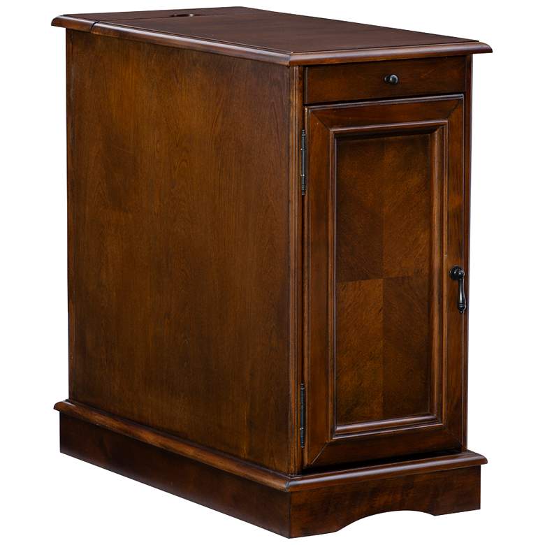 Butler 12&quot; Wide Hazelnut Wood Accent Table with USB and Power Outlet