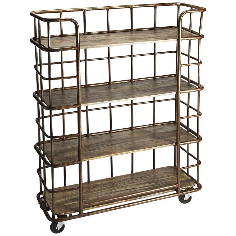 Image 1 Butler Antioch Metal and Distressed Wood 5-Shelf Etagere