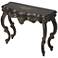Butler Castle Black Distressed Curved Top Console Table