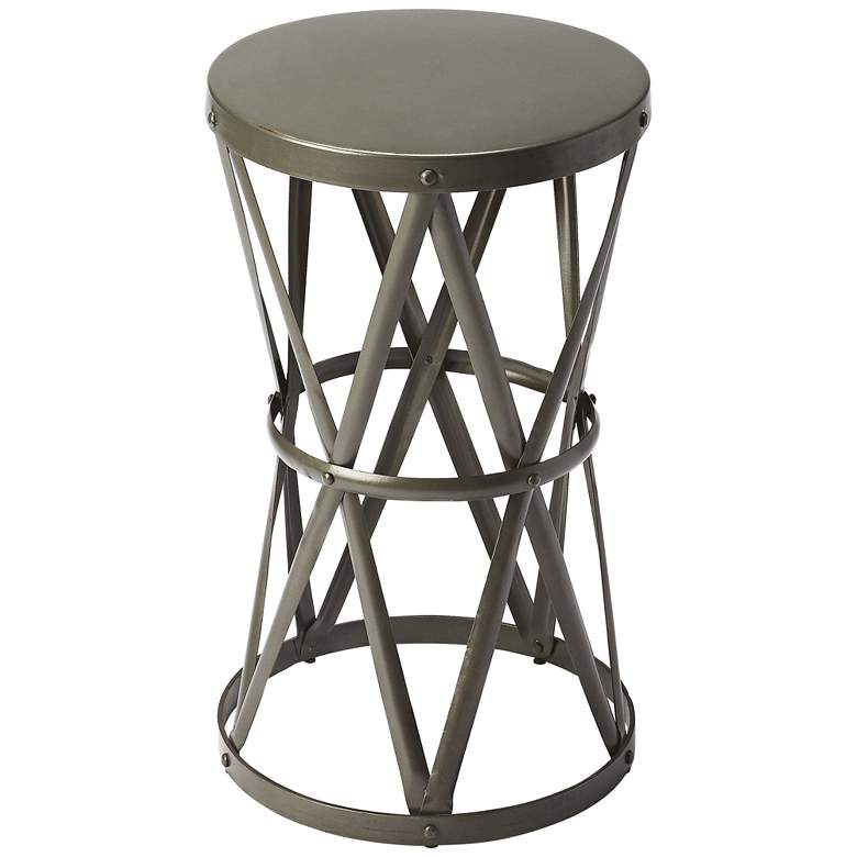 Image 1 Butler Empire 13 inchW Gray Open Hourglass Round Accent Table