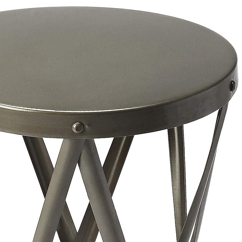 Image 2 Butler Empire 13 inchW Gray Open Hourglass Round Accent Table more views