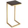 Butler Kilmer 11"W Antique Gold Metal and Wood Accent Table