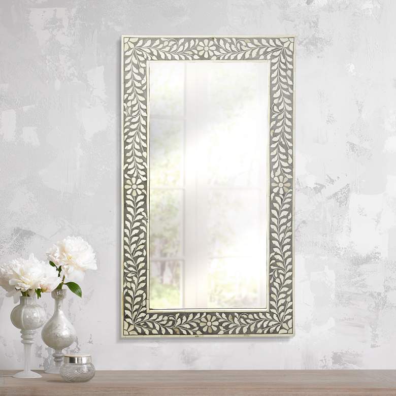 Image 1 Butler Laviano Gray Bone Inlay 20 1/2" x 36 1/2" Mirror