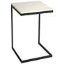 Butler Lawler 14 1/4"W Black Metal End Table with Marble Top