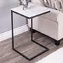 1_Butler Lawler 14 1/4"W Black Metal End Table with Marble Top