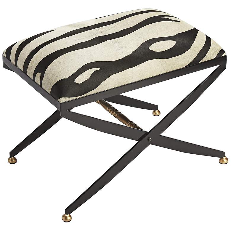 Image 1 Butler Liddy Black and White Hair-on-Hide Accent Stool