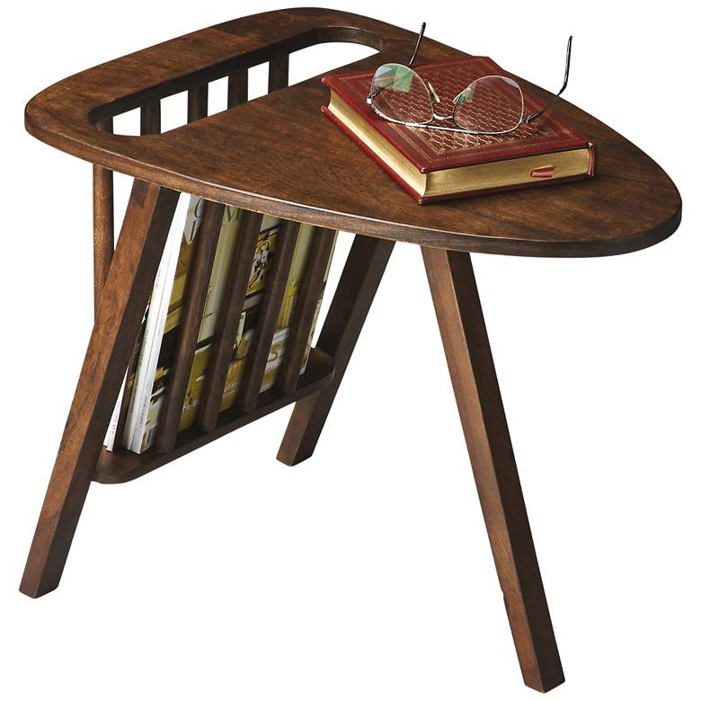 Image 1 Butler Lowery 15" Wide Dark Brown Mango Wood Modern Magazine Table