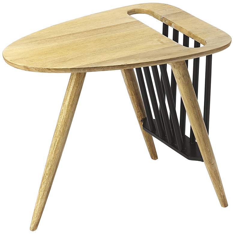 Image 1 Butler Lowery 15 inch Wide Natural and Black Wood Modern Magazine Table