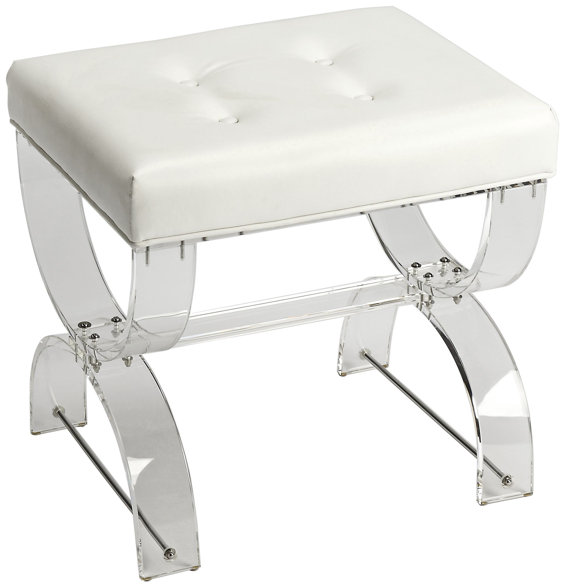 White faux fur vanity stool hot sale