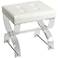 Butler Morena White and Clear Acrylic Tufted Vanity Stool