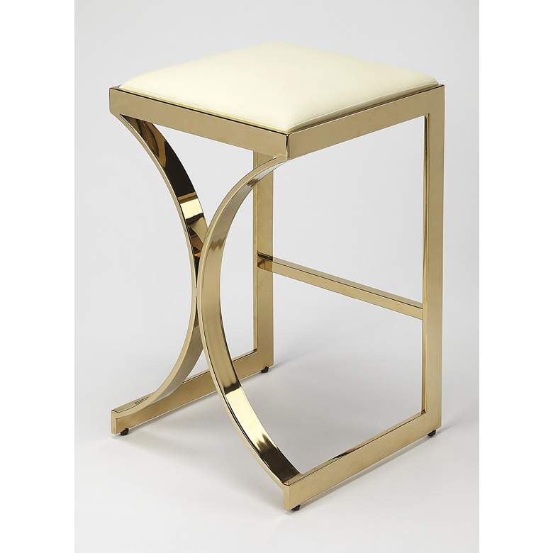 Image 2 Butler Natalya 24 inch Backless Modern Style Polished Gold Counter Stool more views