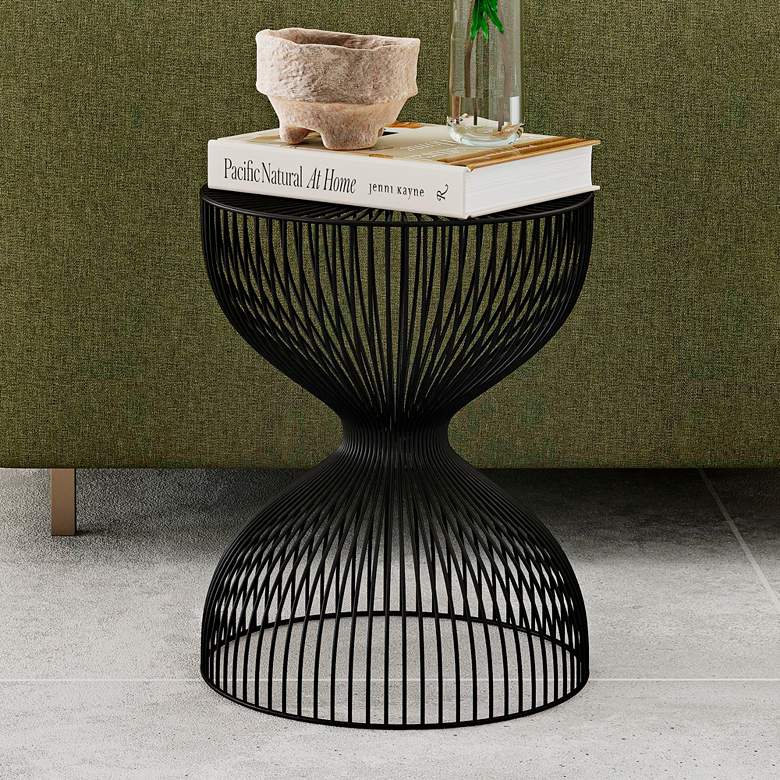Image 1 Butler Nicholas 14"W Open Hourglass Iron Cage Bunching Table