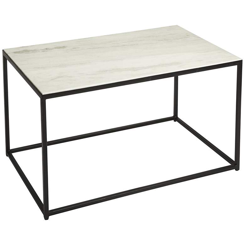 Image 1 Butler Phinney 31 1/2"W Black Metal and Marble Coffee Table