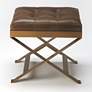 2_Butler Rodrigo Medium Brown Leather Tufted Accent Stool more views