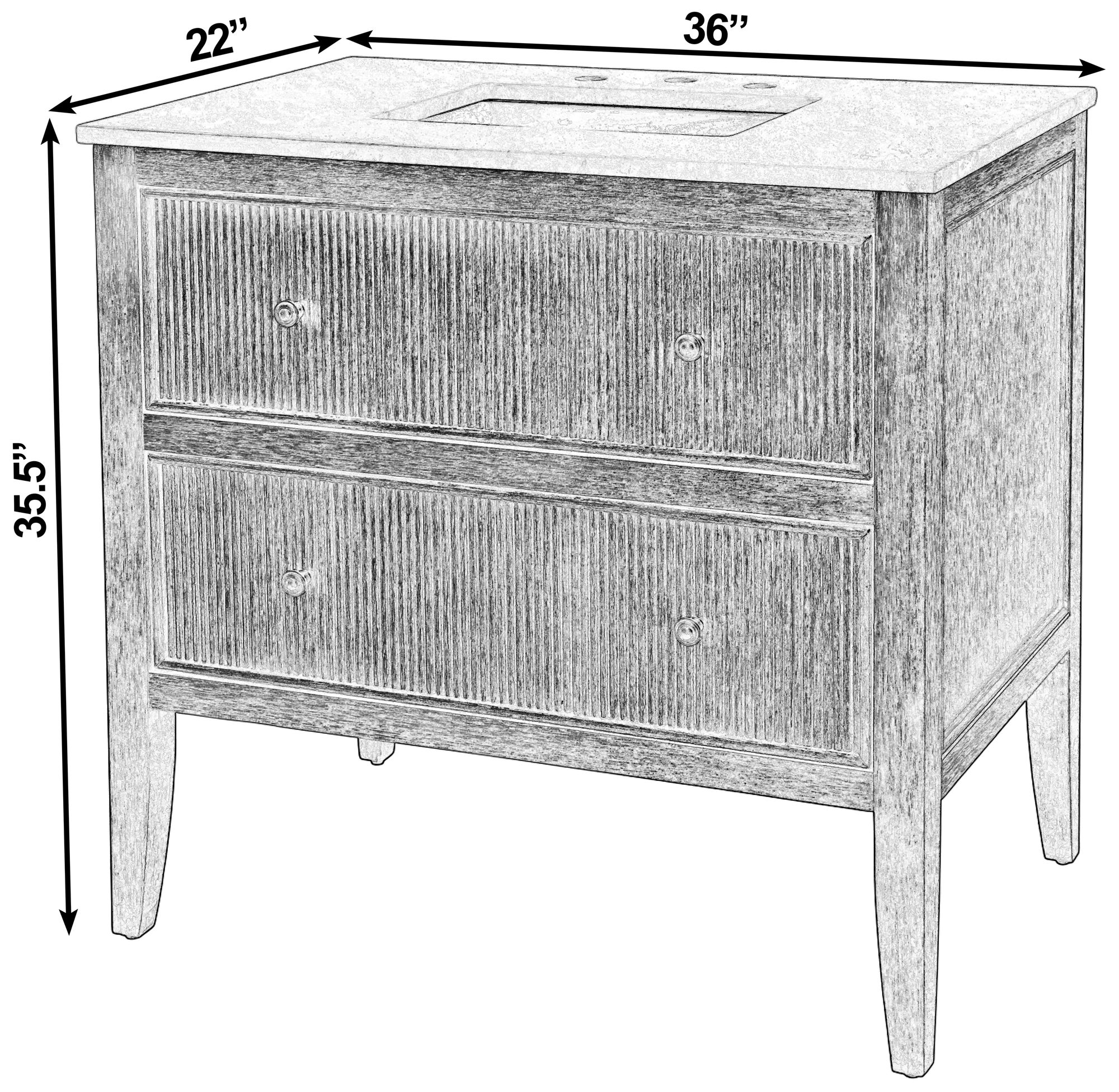 Image 7 Butler Specialty Company Bristol 36" W Bathroom Vanity, Dark Brown more views