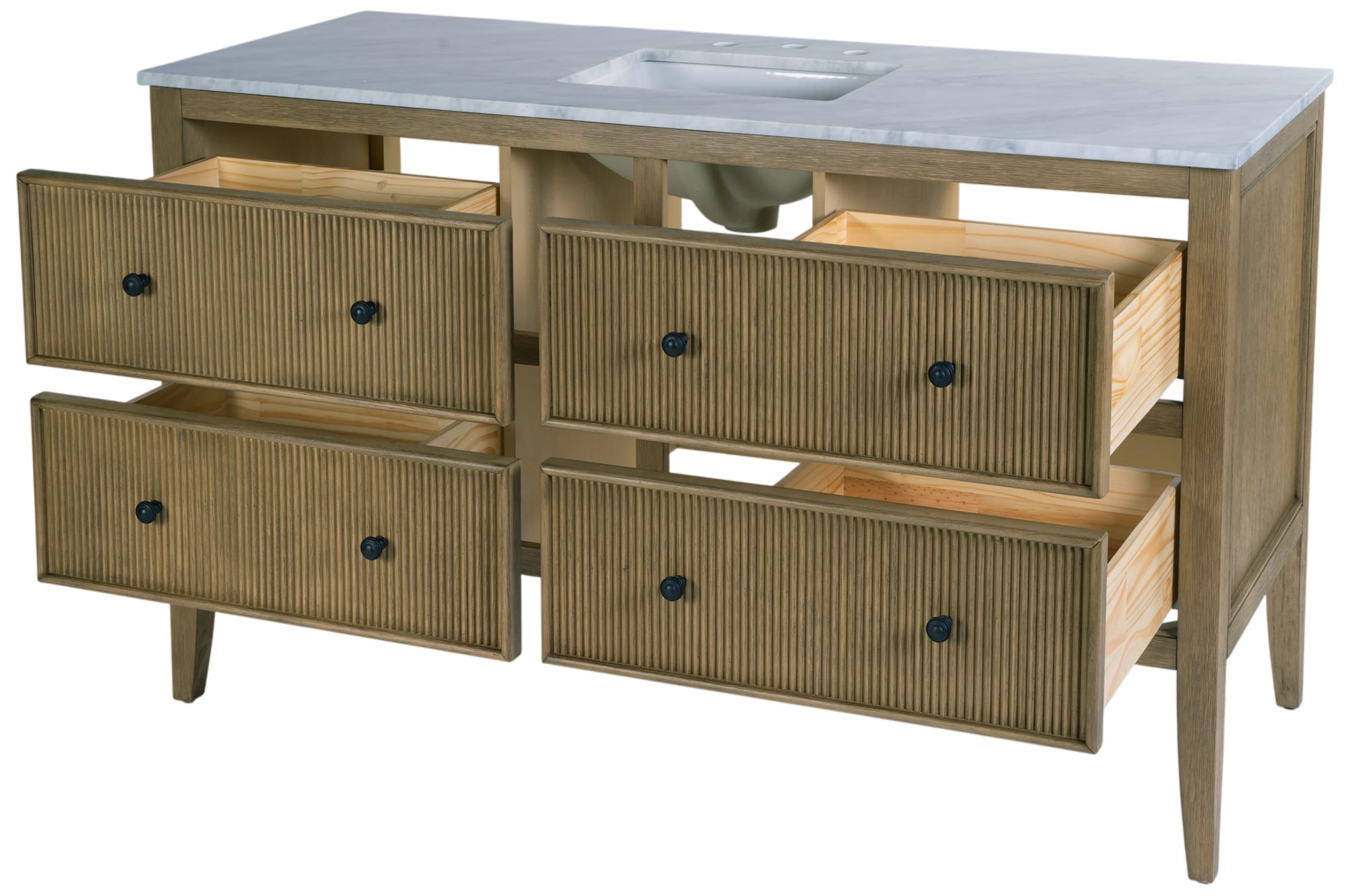 Image 3 Butler Specialty Company Bristol 60"W Marble Top Bathroom Vanity, Oak  more views